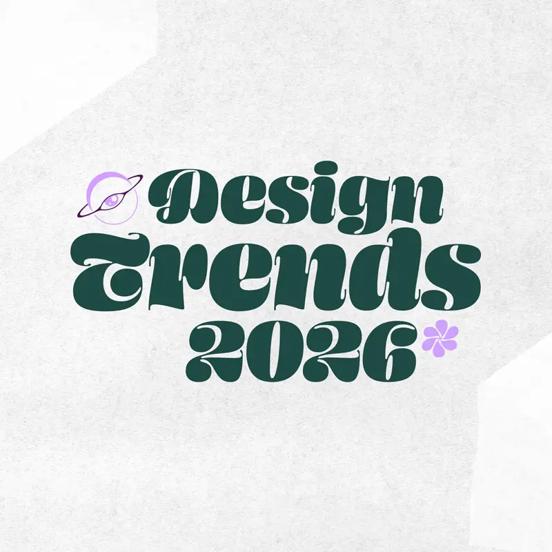 Design Trends 2026 und wie du sie für dein Marketing nutzen kannst.